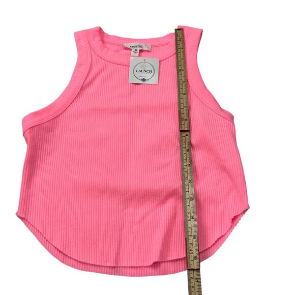 Pink Ribbed Tank Top Medium By Hashtag Launch Boutique - Picture 4 of 7